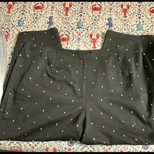 Diamond print ankle pants